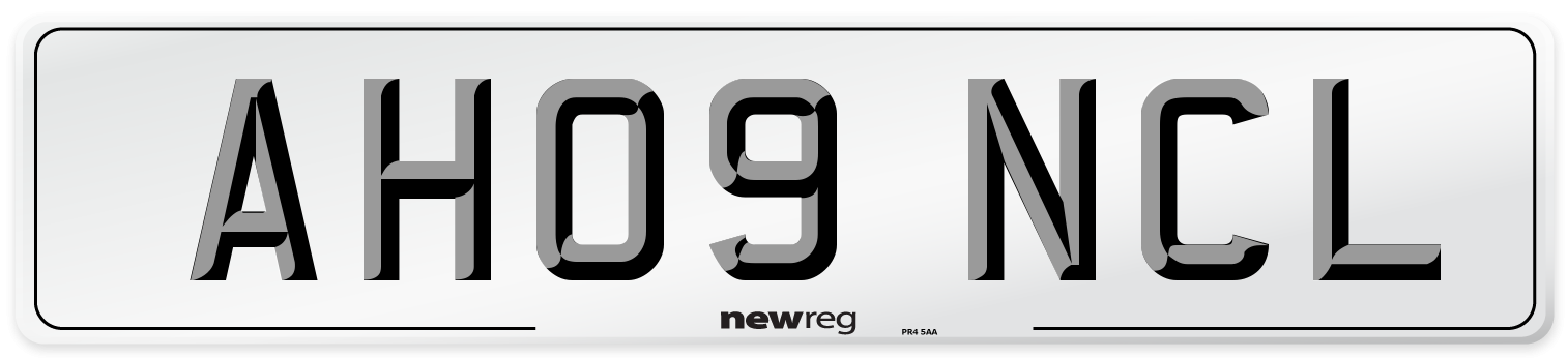 AH09 NCL Number Plate from New Reg